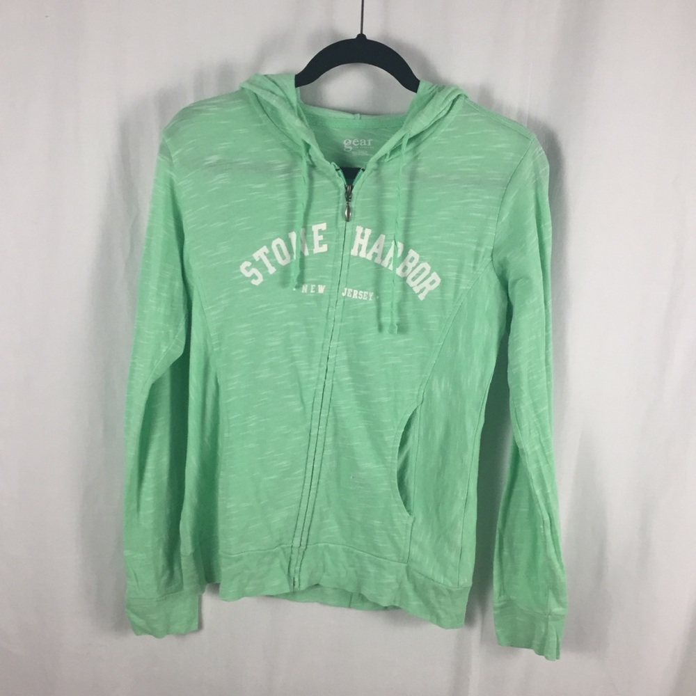 ☃️3 for $23 ☃️ Gear Green/White Long Sleeve Zip-up Hoodie